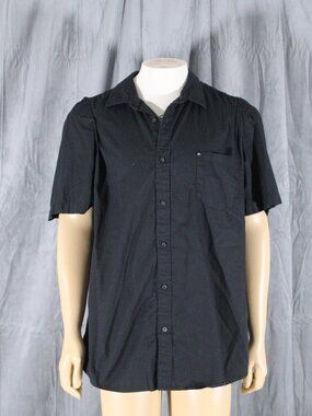 Quiksilver Shirt - Black Men's Button-Down Short Sleeve - Men's XL